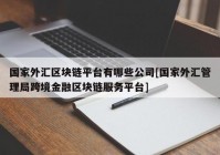 国家外汇区块链平台有哪些公司[国家外汇管理局跨境金融区块链服务平台]