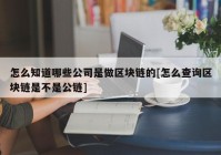 怎么知道哪些公司是做区块链的[怎么查询区块链是不是公链]