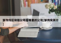 邹传伟区块链公司是哪里的公司[邹传安简介]